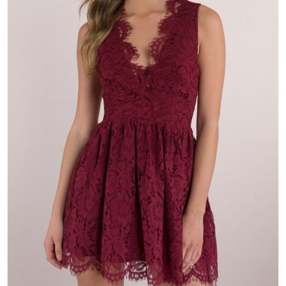 super cute maroon lace dress from Tobi